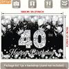 2D flat banner 1 piece banner Crown in black and silver 40th birthday Polyester background clothzyc