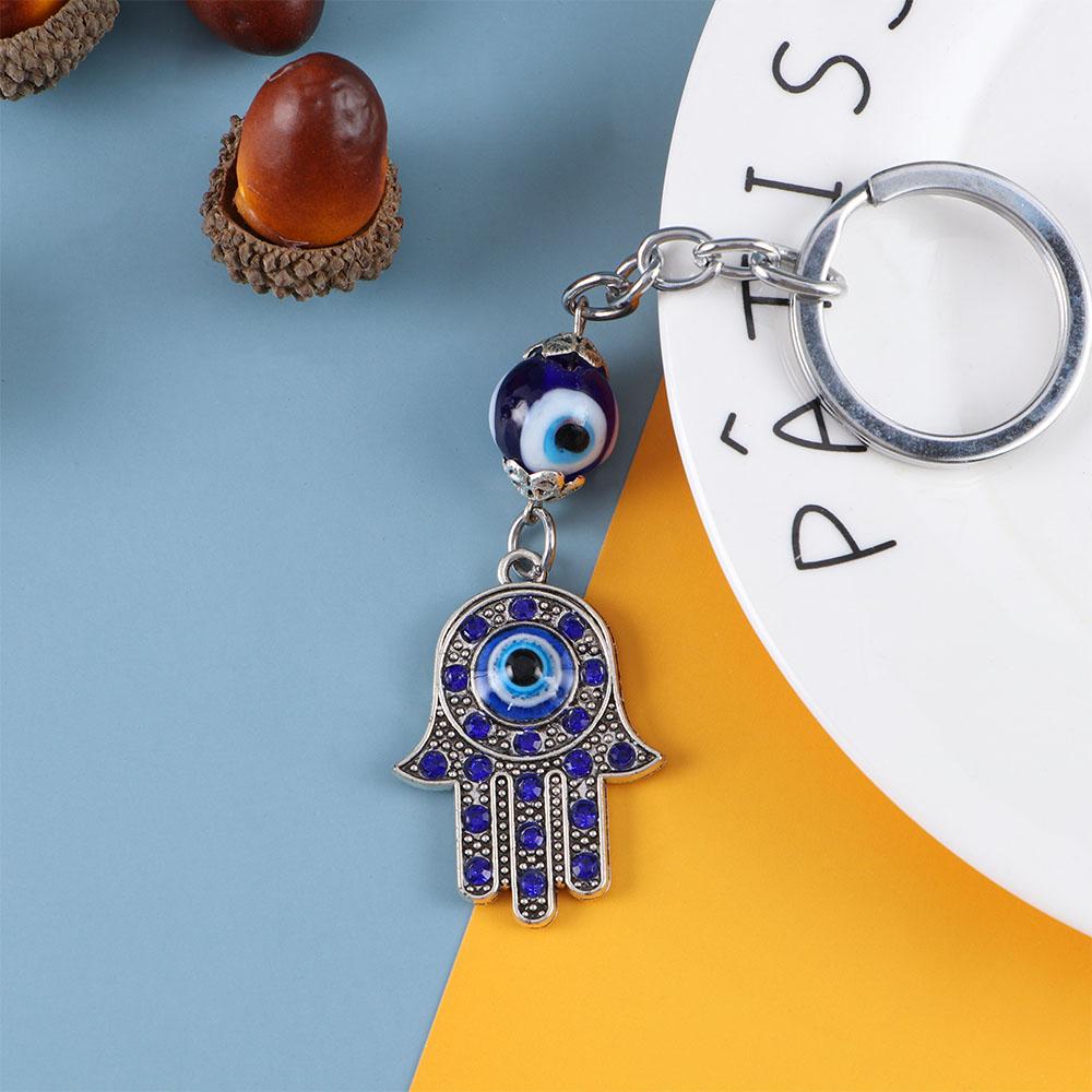 Car Keyrings Amulet Good Luck Key Holder Protection Charm Hamsa Keychain Fatima Hand Evil Eye