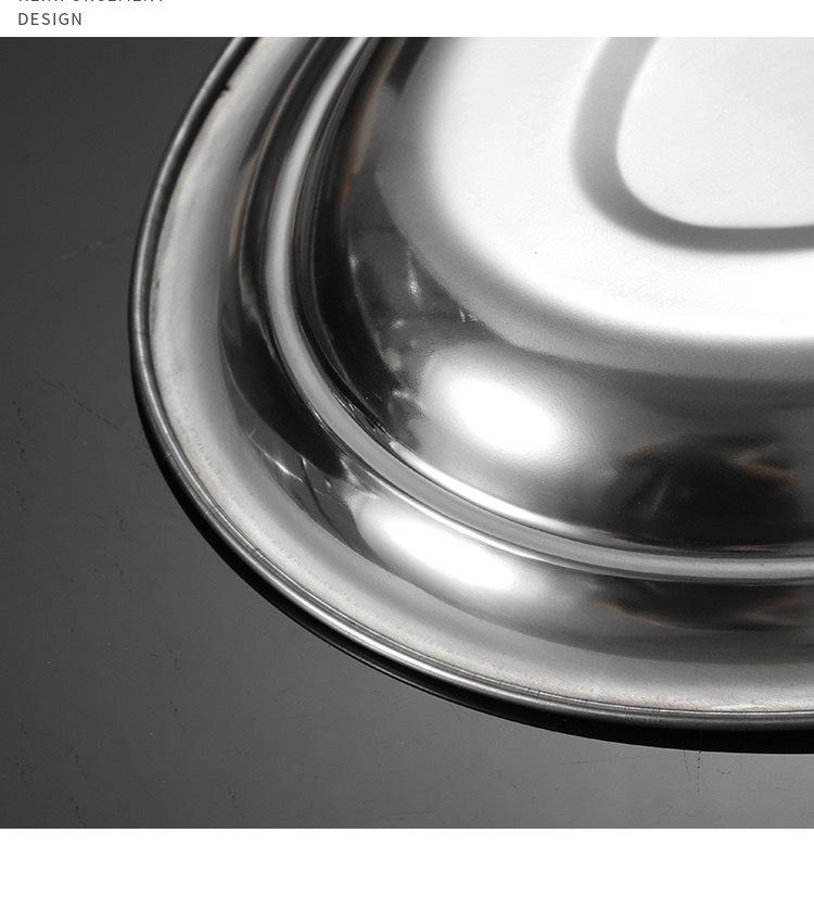 304 Lebensmittelqualität Edelstahl Ovales Fischgericht für Straßenverkauf und Heimversammlungen