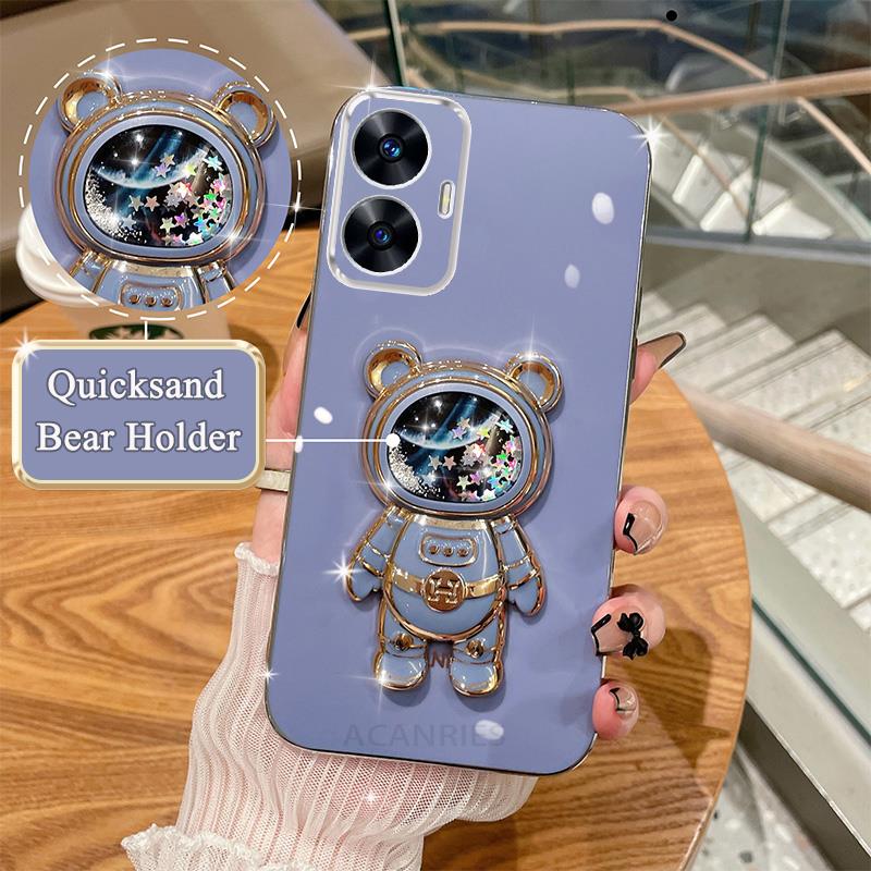 

Realmec55 Блестящий чехол с держателем зыбучих песков для Oppo Realme C55 C53 C33 C35 C30 C31 C21 C20 GT Neo 5 Se, силиконовый чехол-подставка realme V20