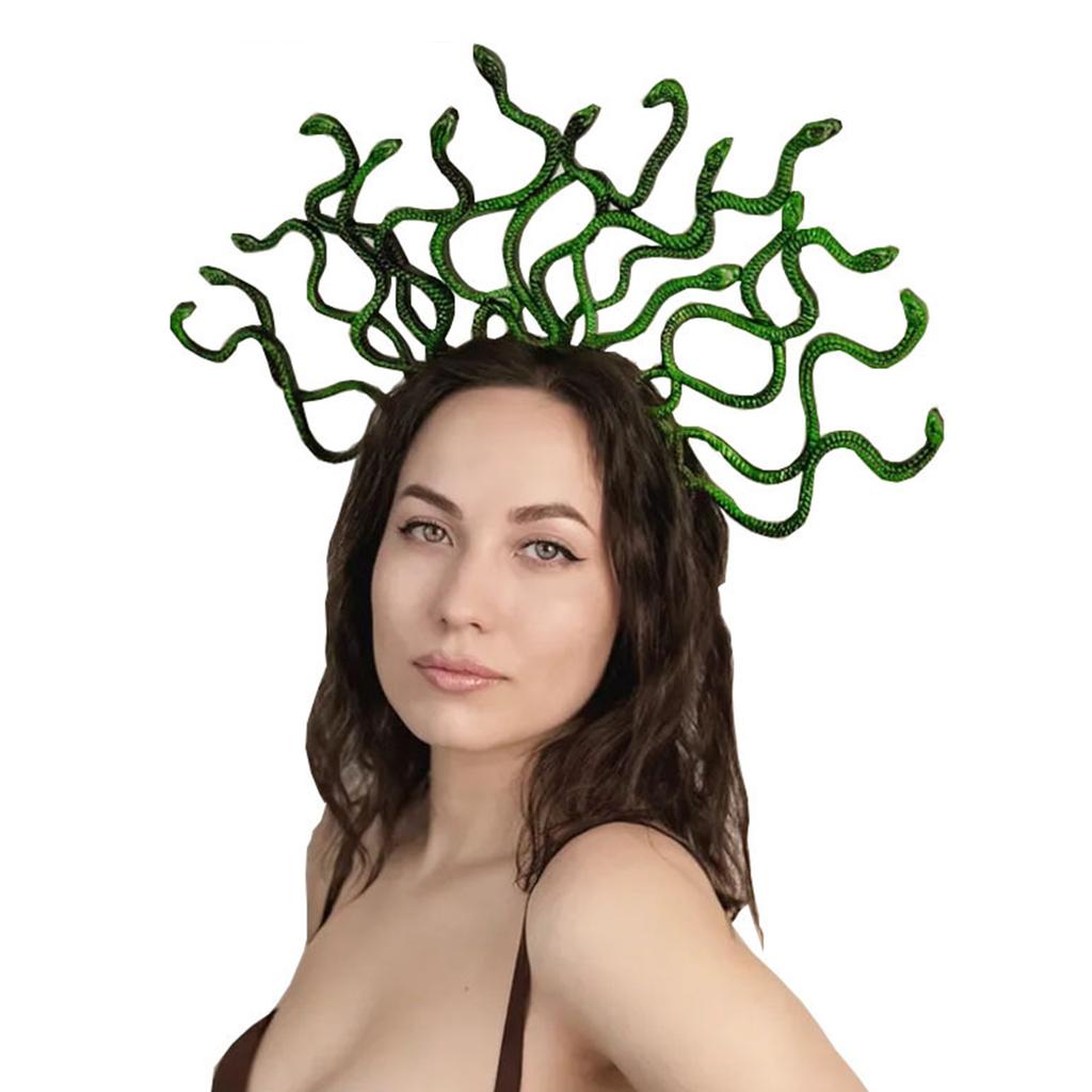 Medusa Halloween Photo Booth Props Metallic Snake Headbands Party Headpiece Crown Headbands for Music Festivals