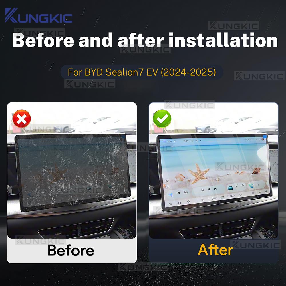 Per BYD Sealion 7 EV 2024 2025 Pellicola Protettiva Schermo di Navigazione Console Interna in Vetro Temperato HD Adesivo Anti-Graffio