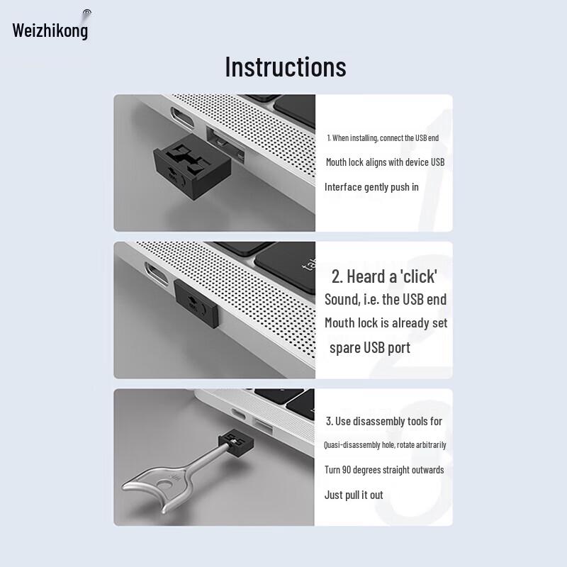 USB Port Blocker Security Lock for Laptops