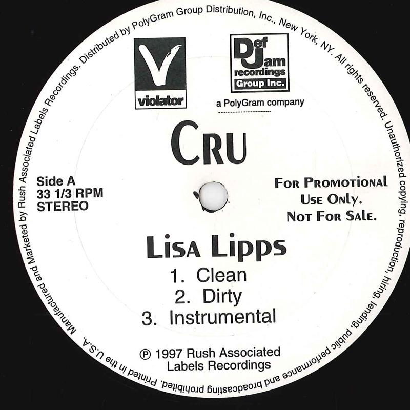 

12-дюймовая пластинка CRU Lisa Lipps Wreckognize NONEPROMO VIOLATOR 1997 США Рэп Хип-Хоп R&B Б/у