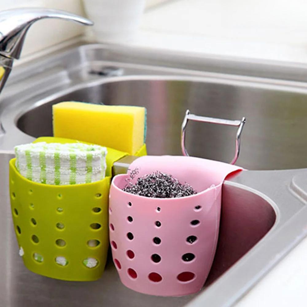 Kitchen Tools Kitchen Sink Saddle Style Double Silicone Sponge Holder Sink Rack Storage Organizer Soap Kitchen