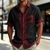 Men's Floral Print Short Sleeved Shirt With Pockets, Fresh And Elegant, Suitable For Simple Street Wear And Daily Leisure