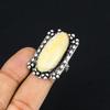 Sterling Silver Natural Plume Agate Birthday New Statement Ring Jewelry Size 6.5
