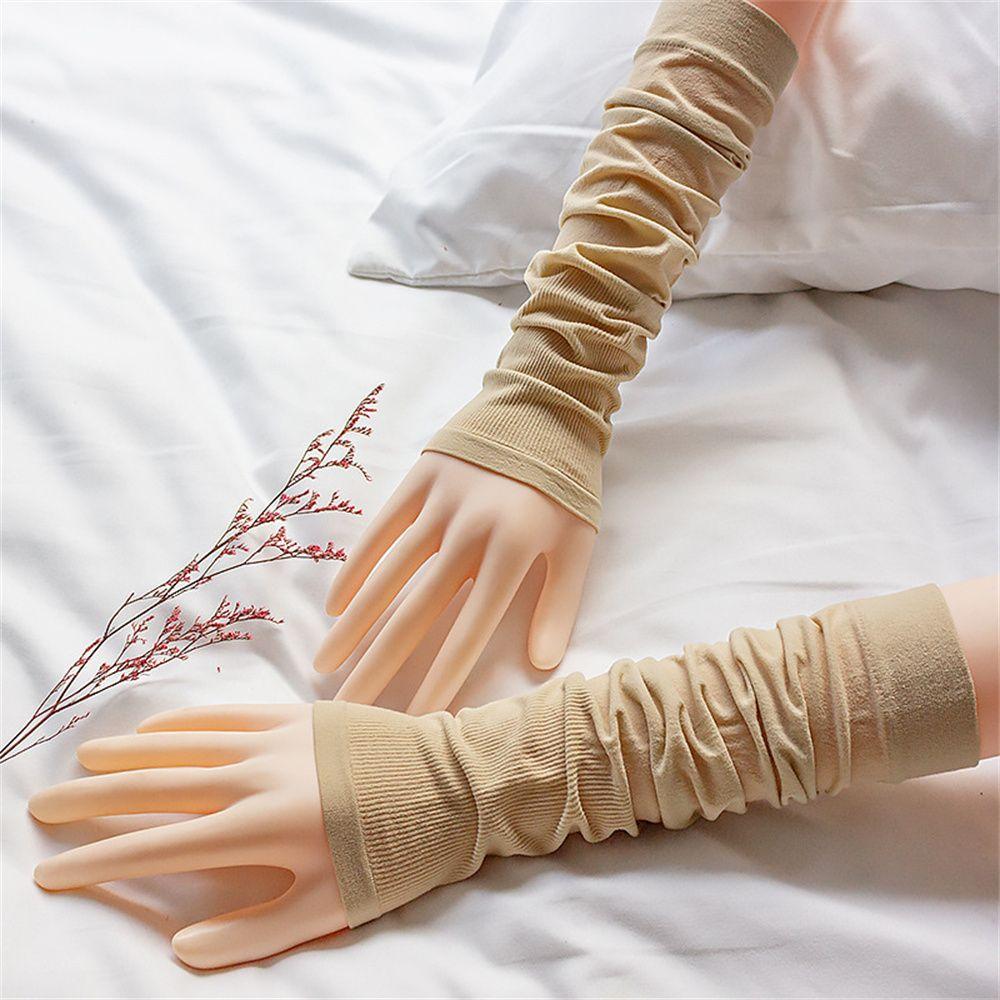 Sport Outdoor Anti-Slip Sunscreen Gloves UV Sun Protect Arm Sleeves Ice Silk Sleeve