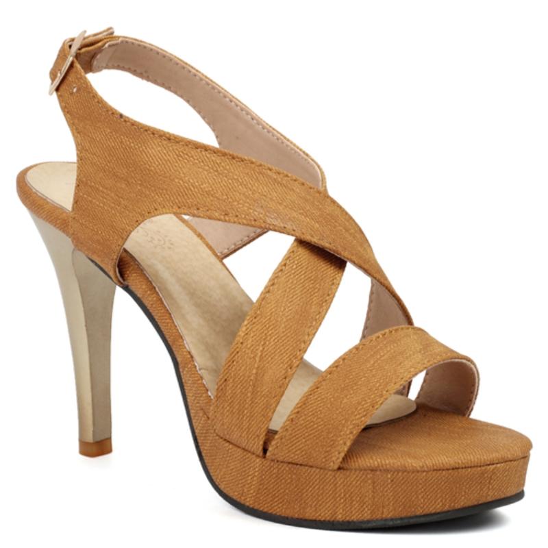 

Women s Gladiator Sandals Summer Shoes 2024 Flock Beige Black Flip Flops Elegant High Heels Party Dance Wedding Shoes Ladies 39 коричневий