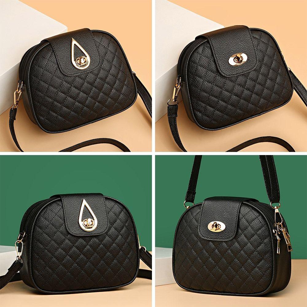

Plaid Crossbody Bag Black Small Messenger Bag Fashion Single Shoulder Bag