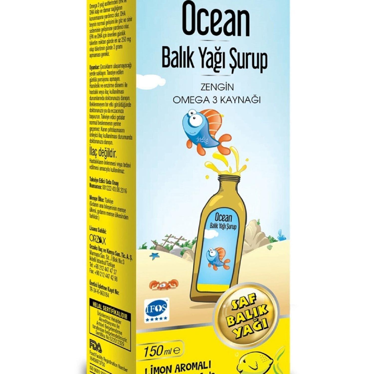 

Ocean Syrup Lemon Fish Oil Lemon Flavored Fish Oil 150 Ml