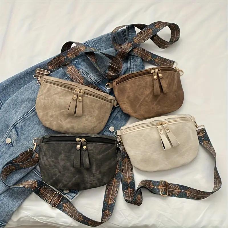 Borsa a tracolla retrò da donna Fashi Marsupio 2026 Nuova Borsa a spalla/petto casual da pendolare