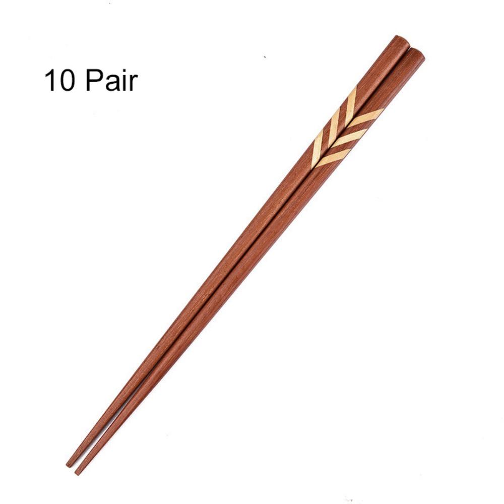 10 Pairs Wooden Dining Chopsticks Nonslip Chopsticks Tableware Cuisine Chopstick  Restaurant 10 Pair