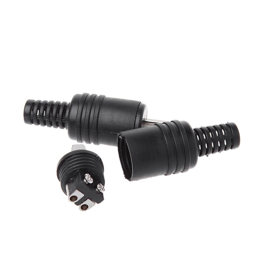 10Pcs 2Pin DIN Speaker Male Plug HiFi Connector Screw Terminals Connector Power Audio Lamp Signal Plug Adapters Black