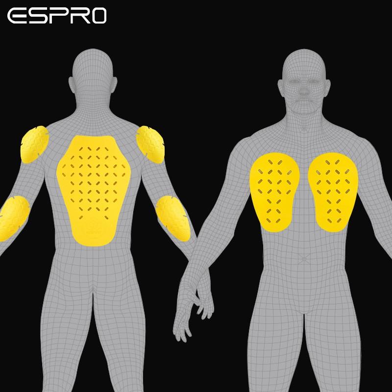 Motorcycle Riding Protective Gear Set With Integrated Foam Padding Back Shoulder Chest Elbow Adult Unisex