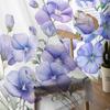 Aquarell handbemalte Trompetenblumen-Tüll-Fenstervorhänge für Schlafzimmer, luxuriöse Wohndekor-Vorhänge im Wohnzimmer, Chiffon-Paneele
