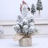 Snow Dusted Christmas Tree Desk Decoration With Wood 20cm Height For Living Room Bedroom Tabletop Decoration