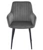 SOLDEN Chair - Dark Gray Velvet / Black Legs X 2