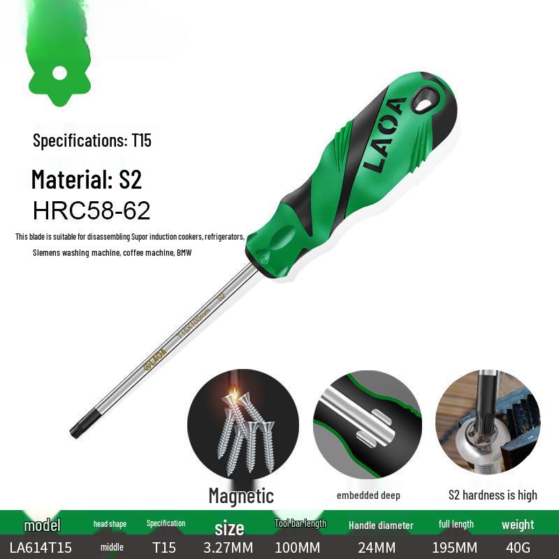 

Plum Blossom Magnetic Hexagon Screwdriver Set with T15, T20, T25, T30 Heads