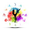 Gymnastik Mädchen Bunte Bedruckte Wanduhr Sport Home Decor Turner Bewegliche Uhrzeiger Dekorative Wanduhr Für Mädchenzimmer