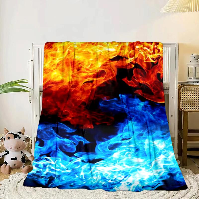 Flame Dance In Blue And Orange Blanket Flannel Blanket Throw Blanket Sofa Cover Blanket Soft Premium Blanket Picnic Blanket Tv Blanket Gifts