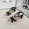 Fashion 2025 New  Summer Sandals  Bohemia Beach Flat Casual Sandals Leisure Female  Slip On Sandalias