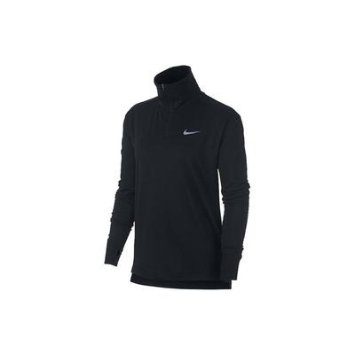 Camiseta Manga Longa Gola Alta com Zíper e Estampa de Logo Therma Element Feminina Preta 928754-010