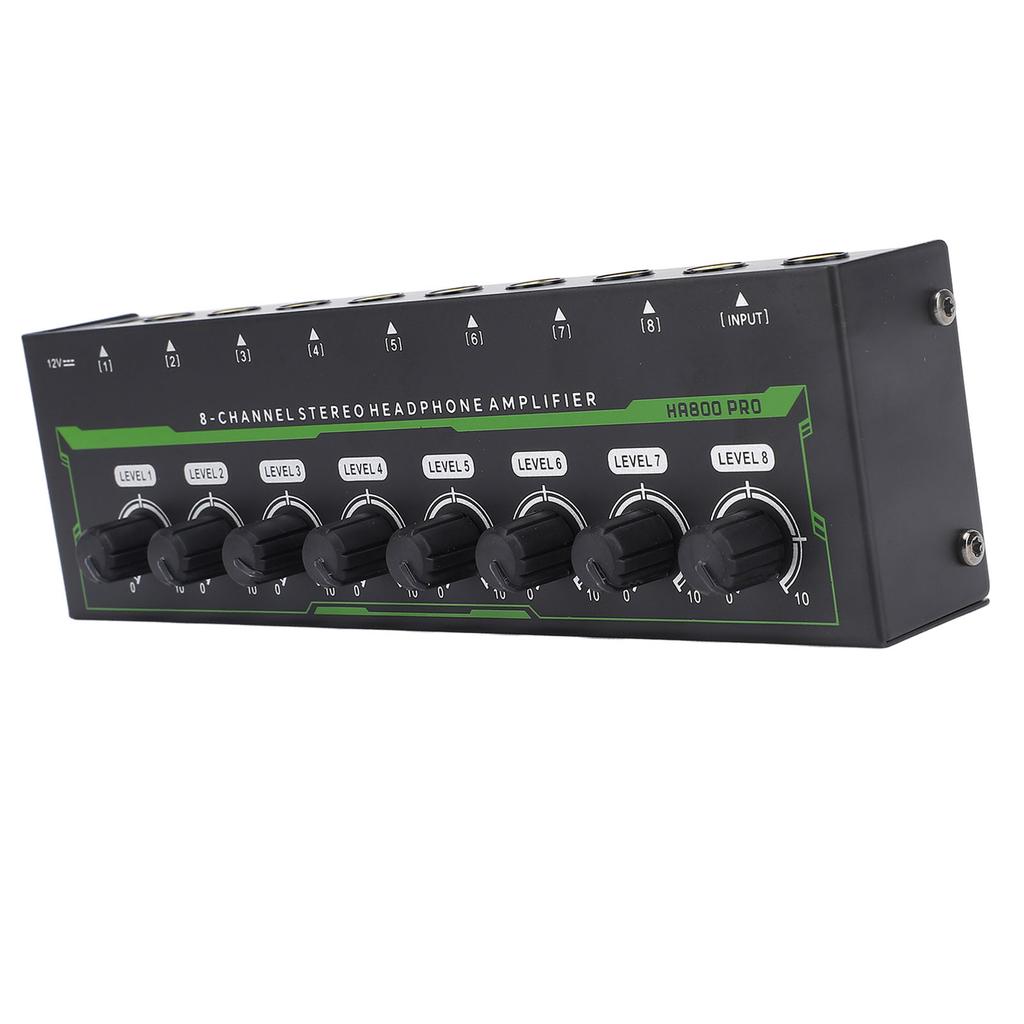 Headphone Amplifier 8 Channel Low Noise Portable Stereo Amplifier with RGB Light for Studio Family K