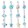 New 100% 925 Silver Ocean Luminous Sea Turtle Dolphin Octopus Charms Beads Fit Qikaola Bracelets DIY Jewelry