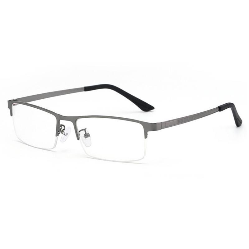 Semi-Rimless Anti Blue Rays Square Myopia Glasses Finished Women Men Metal Student Prescription Eyeglasses 0 -0.5 -0.75 To -6.0