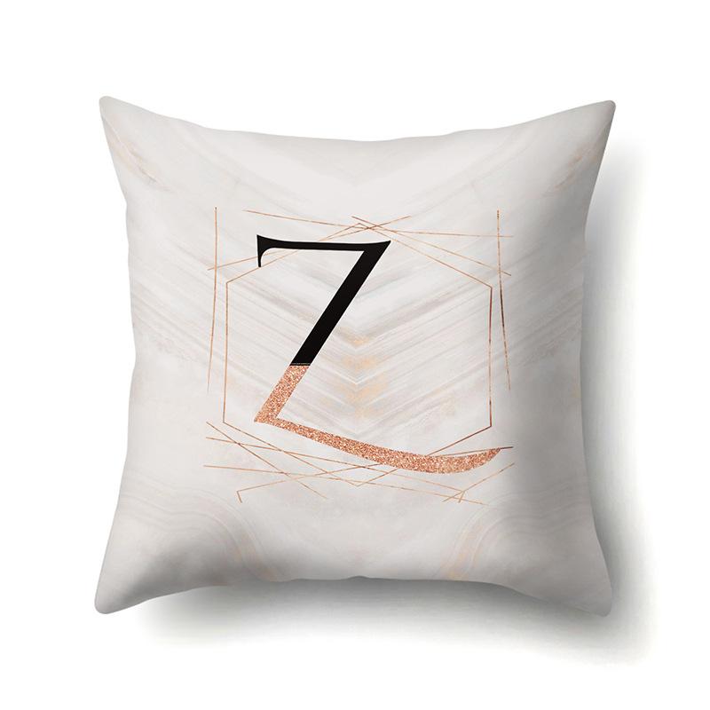 

Полиэстеровая наволочка Черный Золотой Акварель Предметы интерьера 26 Печатных английских букв Подушка для поясницы Наволочка для диванной подушки No pillow core
