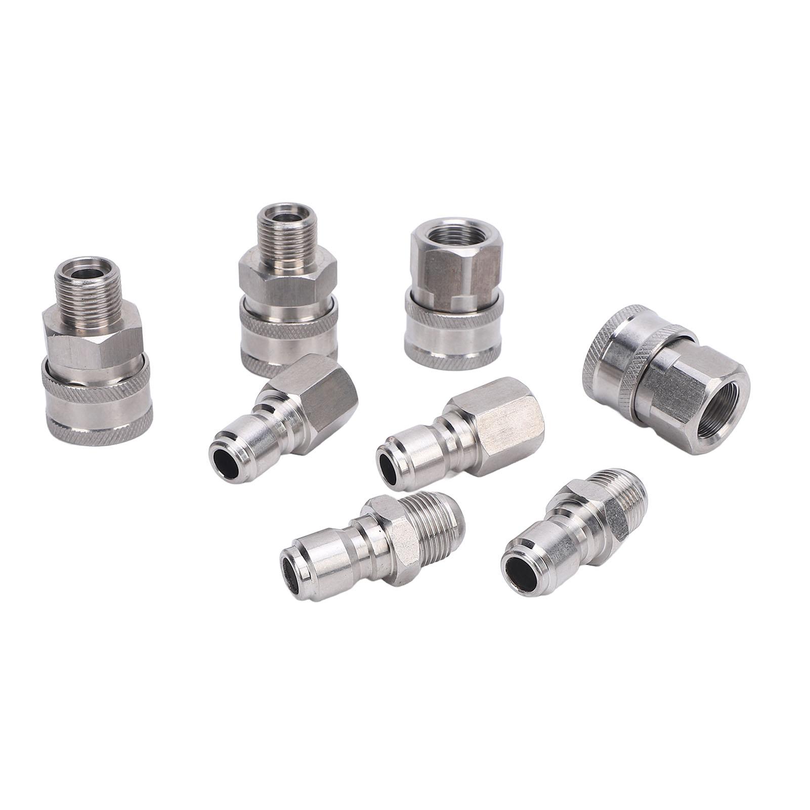 

8 шт. Фитинги быстрого соединения для мойки высокого давления 3/8 дюйма с наружной и внутренней резьбой Набор шланговых фитингов для