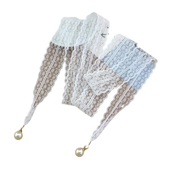 Women Lace Belt Hollow Design Lightweight Breathable Adjustable Waist Slimming Non-Fading Imitation Pearl Pendant Belt