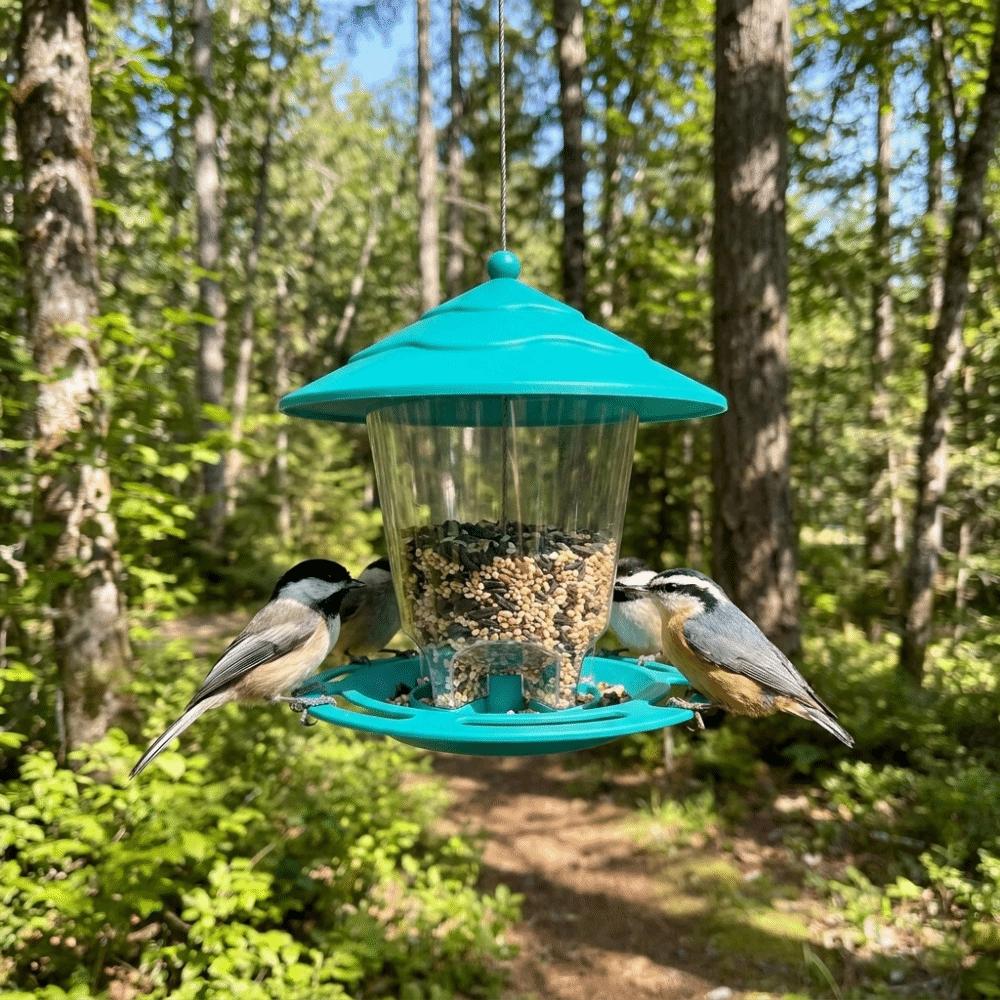 Gazebo Style Bird Feeding Station Large Capacity Hummingbird Feeder Bird Food Container  Outdoor