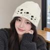 Thick Warm Beanie Versatile Windproof Cap Gift Rhinestone Knitted Hat  Daily Wear