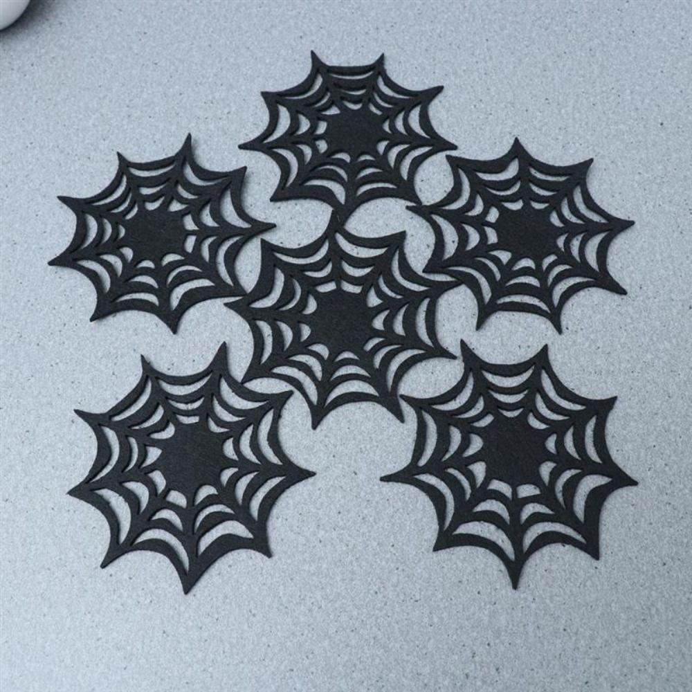 6pcs Heat Resistant Spider Web Coaster Hollow Spider Web Cup Mat Spider Web Cup Pad  Halloween
