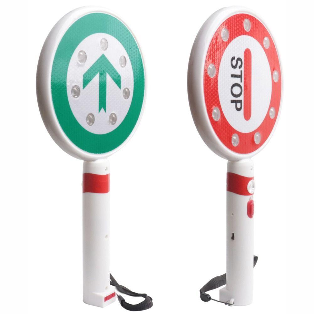 Reversible Handheld Stop Sign LED Road Safety Sign Traffic Control Sign Stop Go Sign  Parking Lot