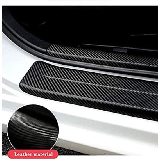 Duoles 4Pcs Door Sill Protector Reflective 4D Carbon Fiber Leather Sticker Door Entry Guard Stickers Scuff Plate Stickers for Ford Escape