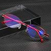 Diopter +1.0 +1.5 +2.0 +2.5 +3.5 +4.0 Frameless Anti-blue Light Reading Glasses Rimless Women Presbyopia Eyeglasses