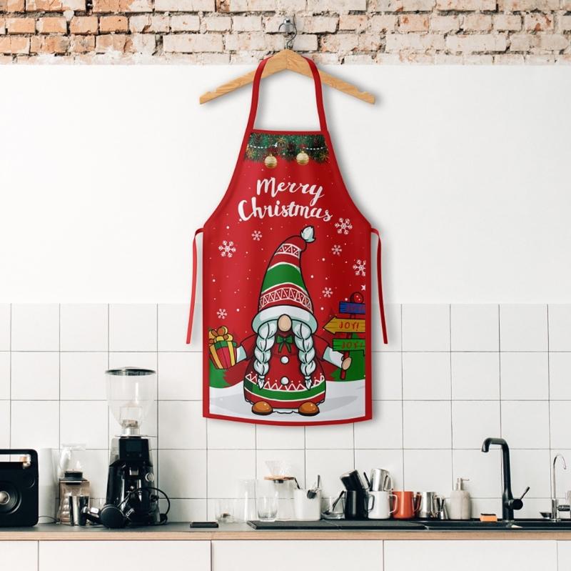 Christmas Apron Cooking Aprons Protect Clothes from Oil Stains and Splashes for Home Kitchen or Restaurant Staff
