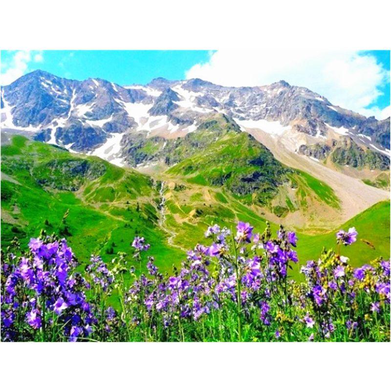 5D-Diamantgemälde, Neuankömmlinge, Schnee, Berg, See, Landschaft, voller Diamant, Mosaik, Landschaft, Handarbeit, Heimdekoration