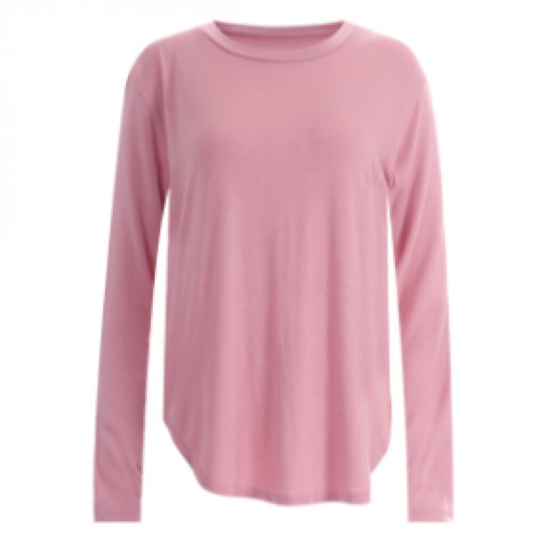 Shop   Women Round SpliT Hip Cover Yoga Long Sleeve T shirT Rnf Wsh 11860 Black