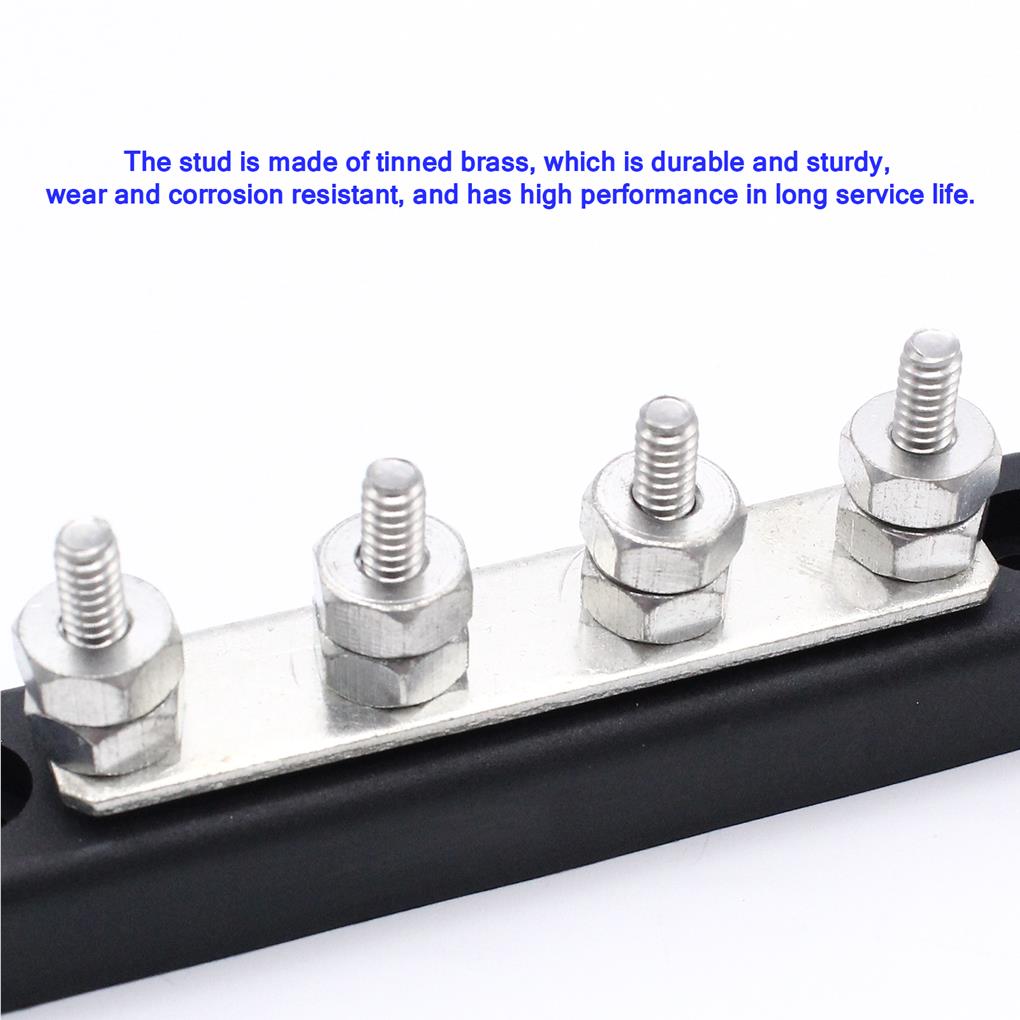 Bus Bar 4 Point Power 4x5mm Buses Bars Distribution Metal Cable Repairing Maintain for Trucks RVs Boats Coaches Car Marine