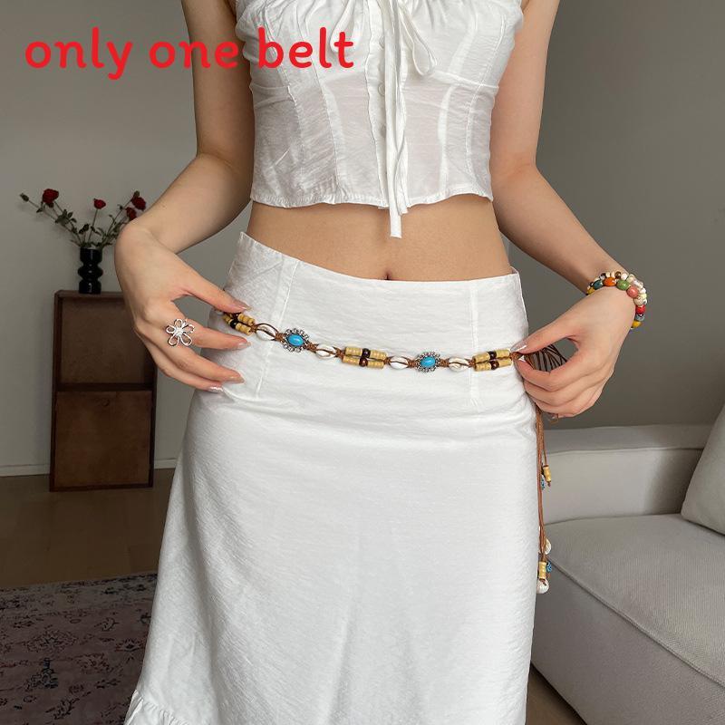 Cintura Floreale Bohemienne da Donna con Stile Etnico Vintage Accessorio in Pelle PU
