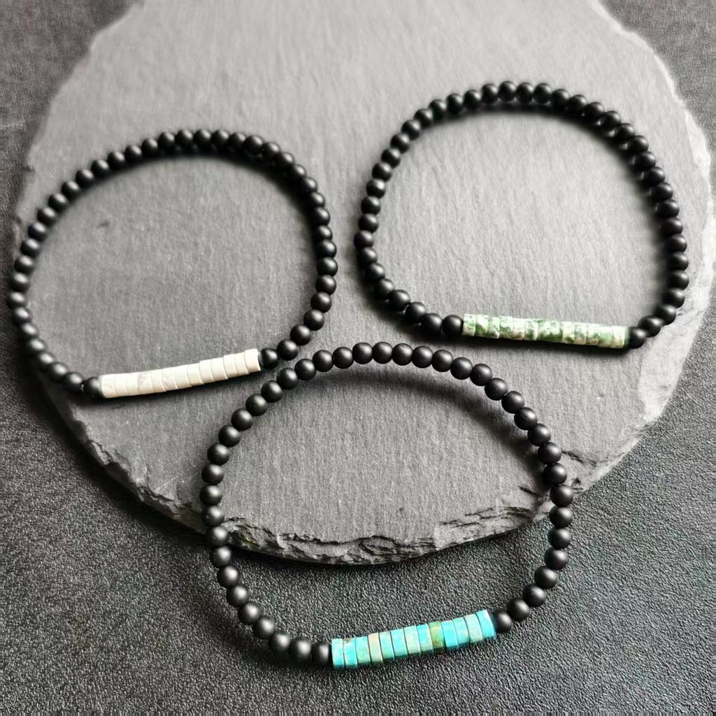 Minimalist 4mm Bead Bracelet Unisex Emperor Onyx Small Stone Braclet Meditation Yoga Strand Braslet Couple Brazalete Pulsera