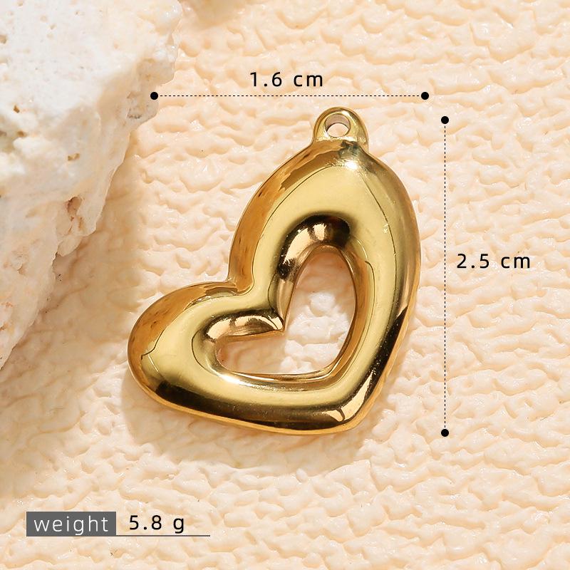 Europejski i Amerykański Stal Nierdzewna 3D Diamentowe Serce Wisiorek do DIY Biżuterii