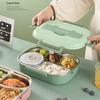 Thermal Lunch Box Stainless Steel Bento Box Student Sealed Portable with Compartment Bento Microwave Heating Food Container