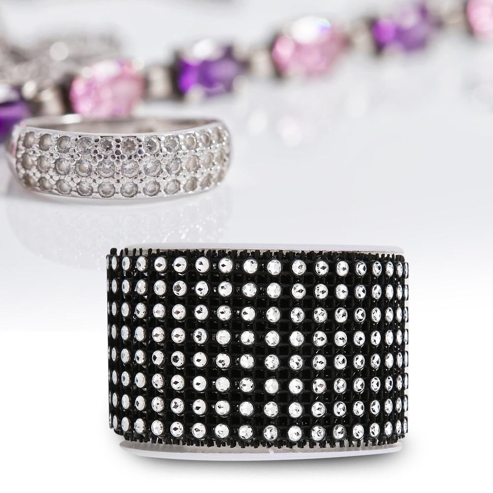 

3 шт. Сетка с кристаллами в рулоне Блестящая алмазная оберточная лента Отделка Сделай сам Ручная работа УкрашениеЧерный