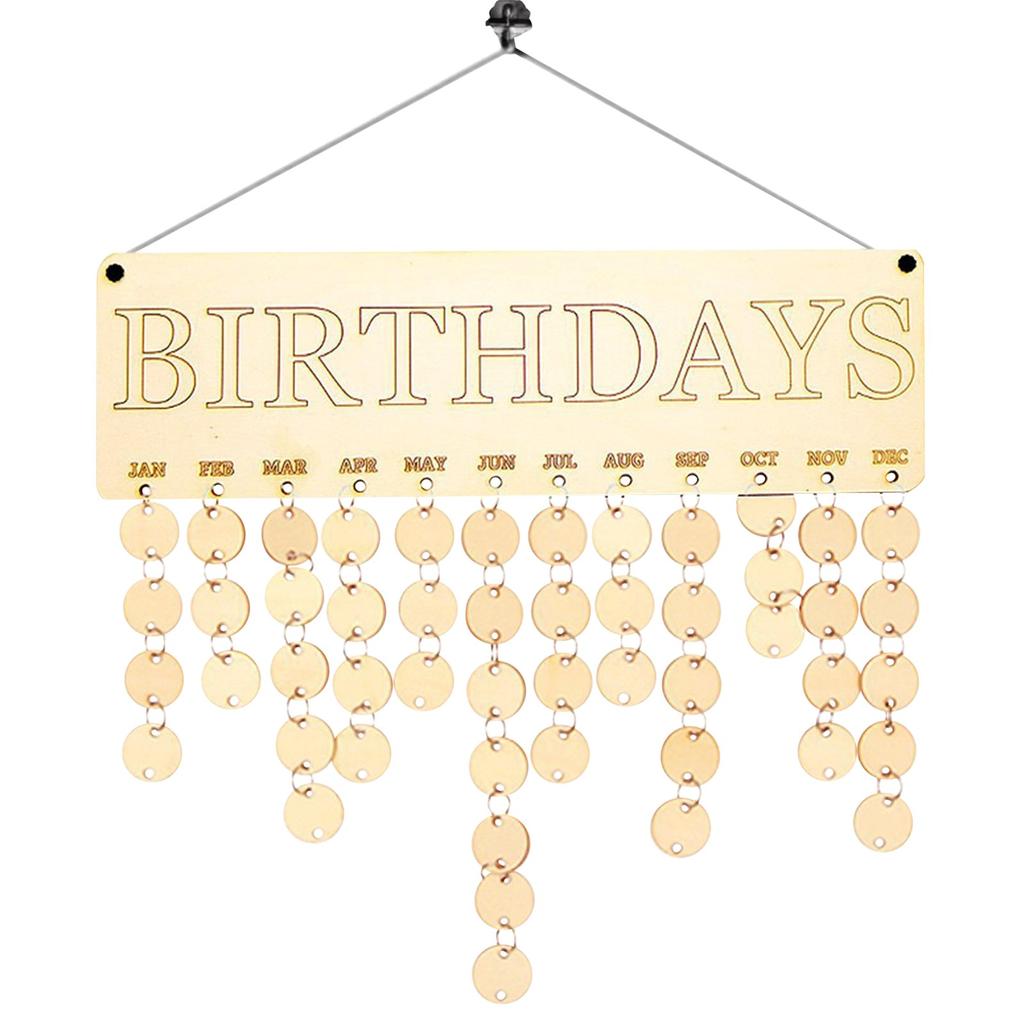 Kalendarz świąteczny do powieszenia na ścianie: Tabliczka urodzinowa dla rodziny z etykietami