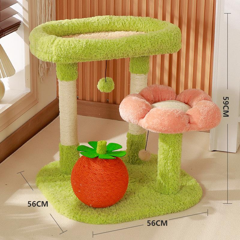 Compact Cross-Border Cat Climbing Frame: Large Cat Tree with Integrated Cat Nest, Space-Saving Design, Foreign Style